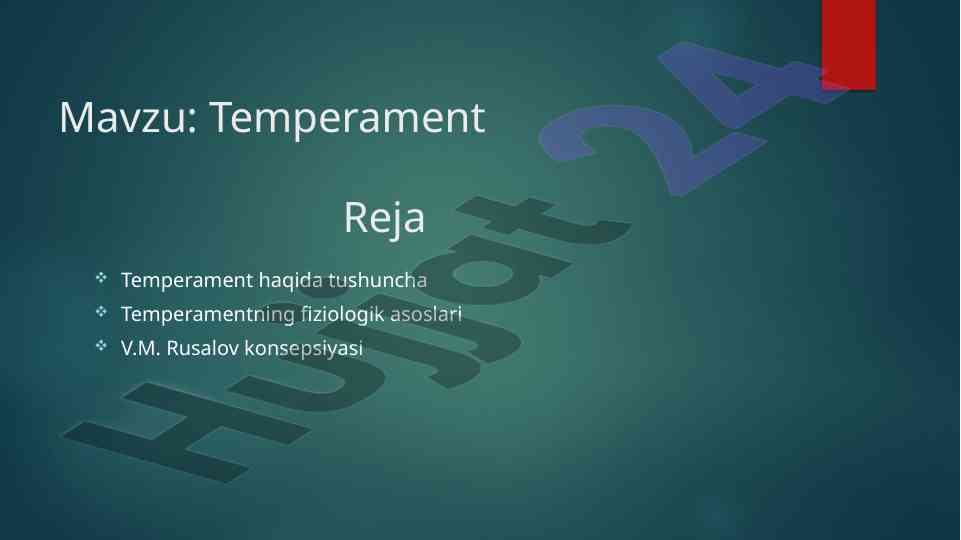 Temperament Haqida Tushuncha