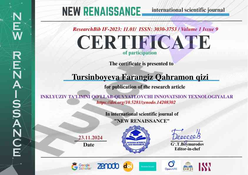 Innovatsion texnologiyalar va inklyuziv ta'lim