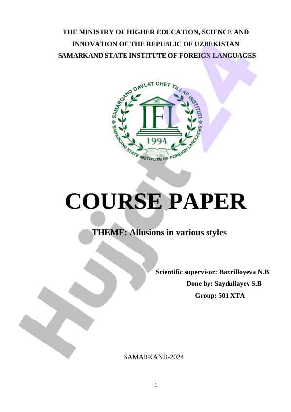 Allusions in various styles analysis and relevance