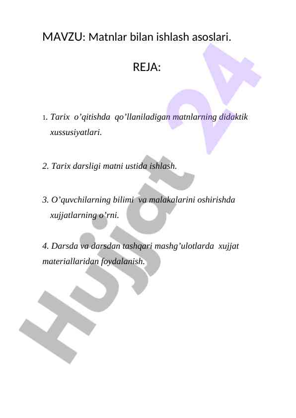 Matnlar bilan ishlash asoslari va ularning ahammiyati