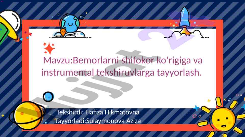 Bemorlarni shifokor ko'rigiga tayyorlash