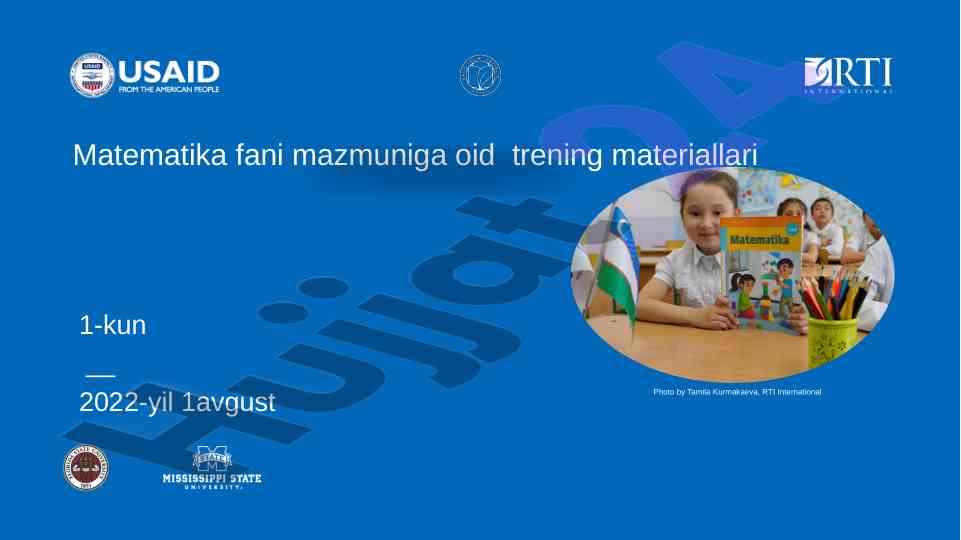 Matematika trening materiallari 2-sinf 1-bo‘lim