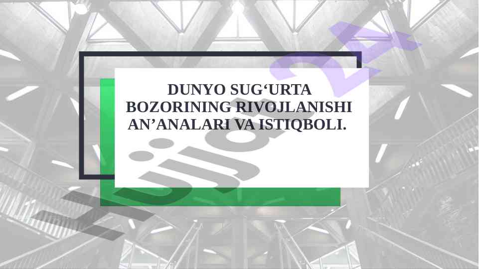 Dunyo Sug'urta Bozorining Rivojlanishi