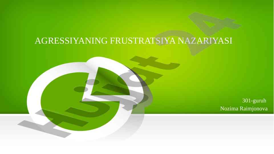 Agressiyaning frustratsiya nazariyasi va misollar