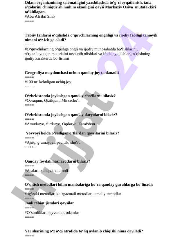 O‘quvchilar uchun tabiiy fanlar o‘qitish metodlari