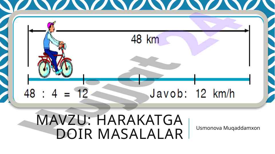 Harakatga doir masalalar tahlili