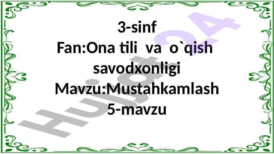 Ona tili va o‘qish savodxonligi mustahkamlash darslari