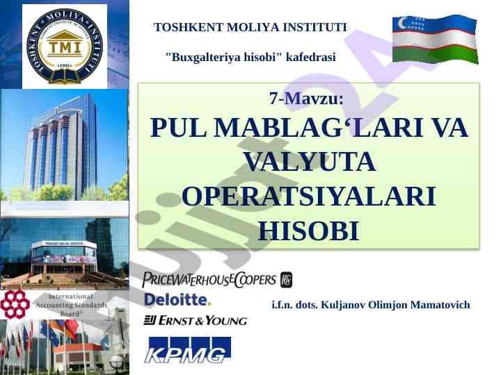 Pul mablag‘lari va valyuta operatsiyalari hisobi