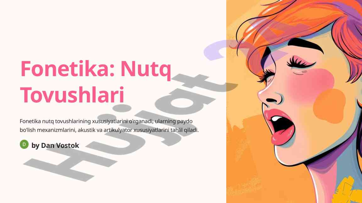Nutq tovushlari fonetika va tasnifi