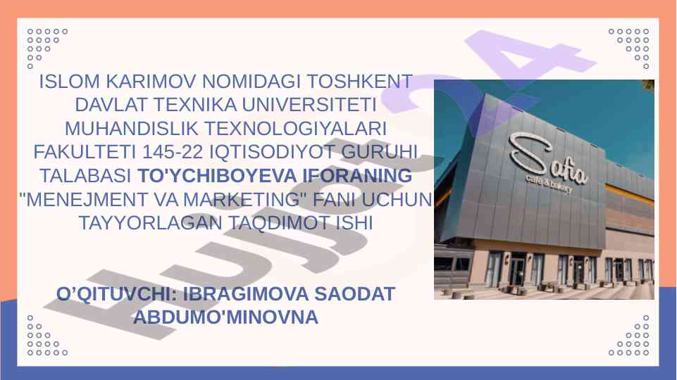 Safia qandolat fabrikasining tashkil etilishi