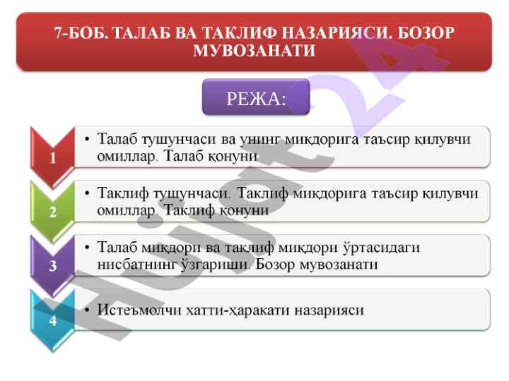 Bozor talablari va taklif qonunlari