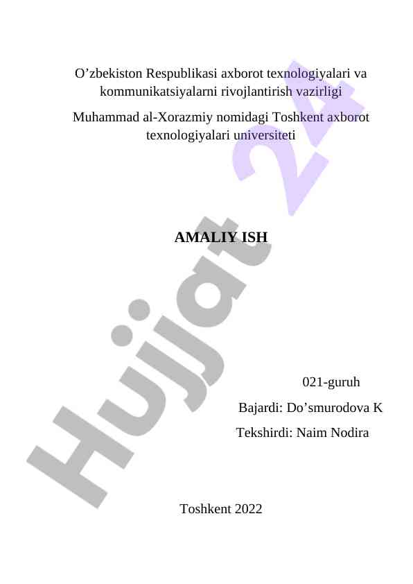 Amaliy ish: union, intersect va minus so'zlari