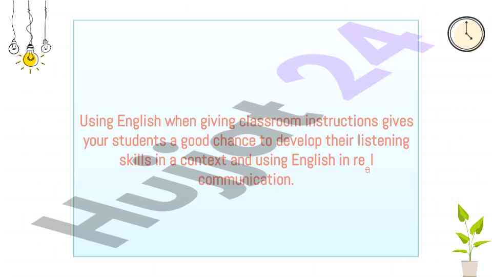Using english for effective classroom instructions