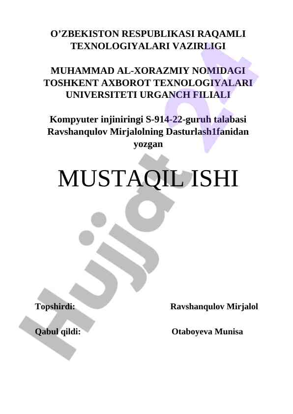 Rekursiv jarayonlarni tashkil etish