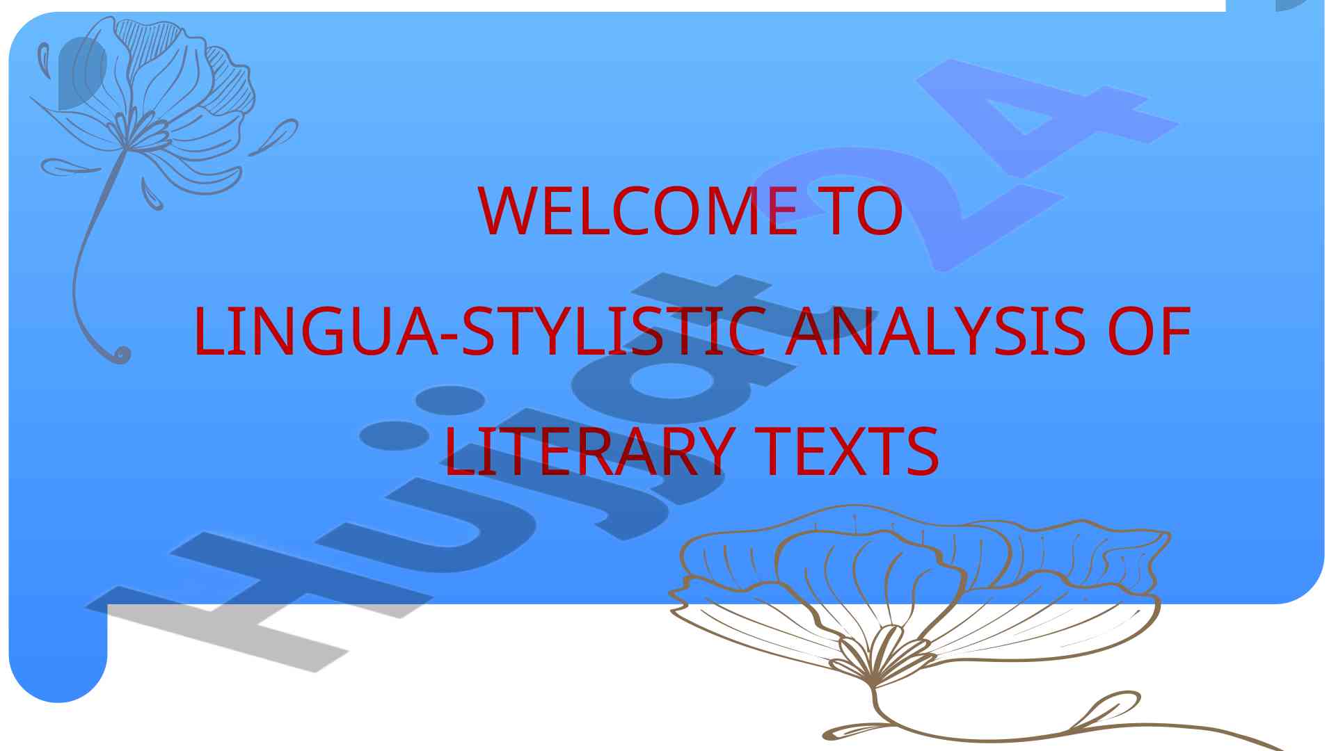 Lingua-stylistic analysis of literary texts lecture 1