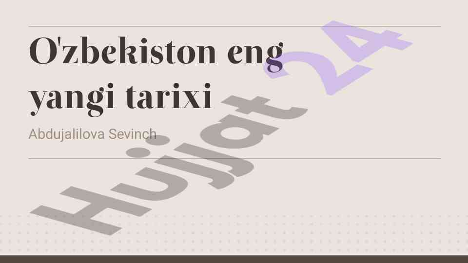 O'zbekiston yangi tarixidagi ijtimoiy o'zgarishlar