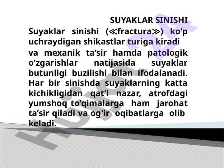 Suyaklar sinishi: turlari va klassifikatsiyasi