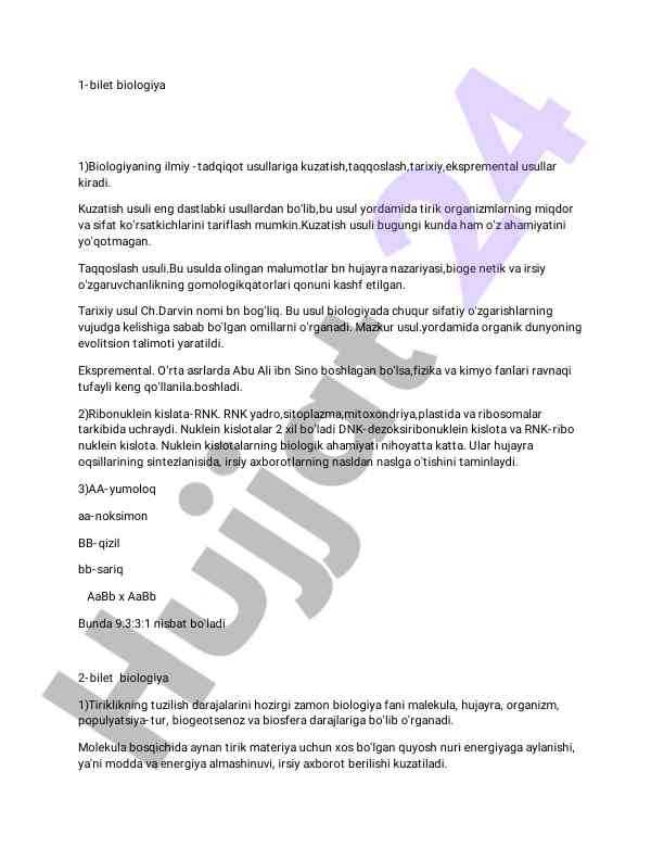 Biologiyaning ilmiy tadqiqot usullari