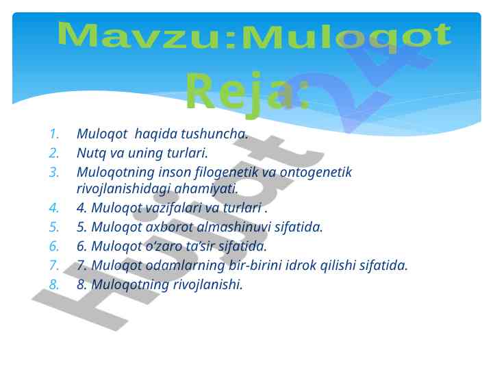 Muloqot va uning turlari haqida tushuncha