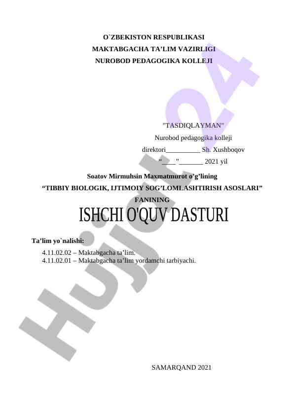 Tibbiy biologik ijtimoiy sog‘lomlashtirish asoslari