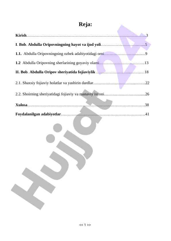 Abdulla oripovning hayoti va ijodi