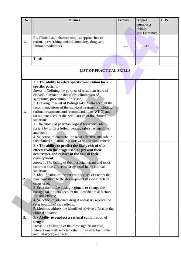 Clinical approaches to rational prescribing