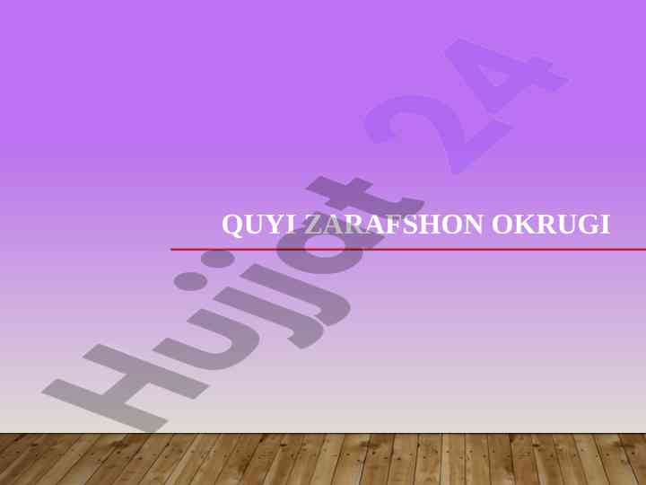 Quyi zarafshon okrugi: geografik va geologik aspects