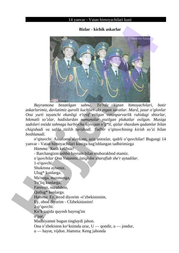 Vatan himoyachilari kuni tadbiri