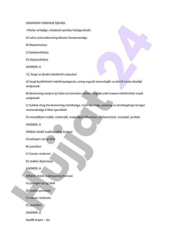 Psixologik tahlil va diagnostika usullari