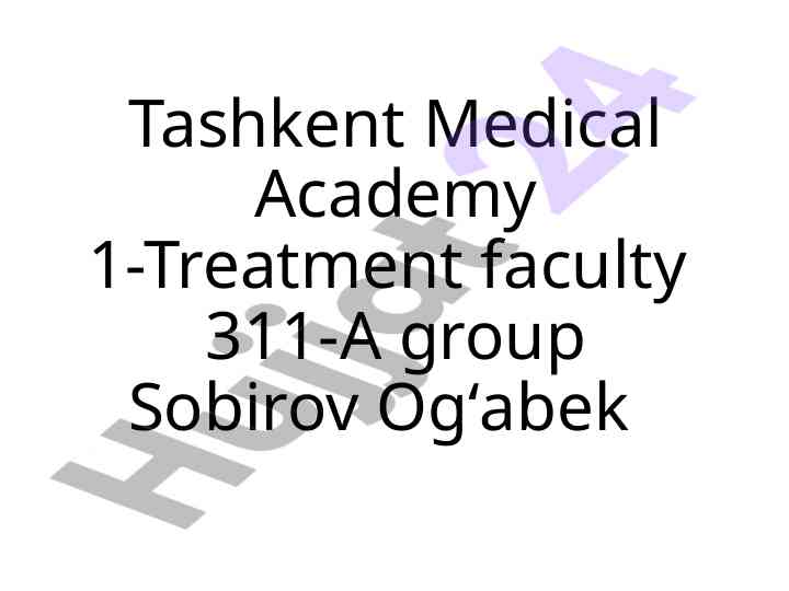 Tashkent medical academy treatment faculty overview