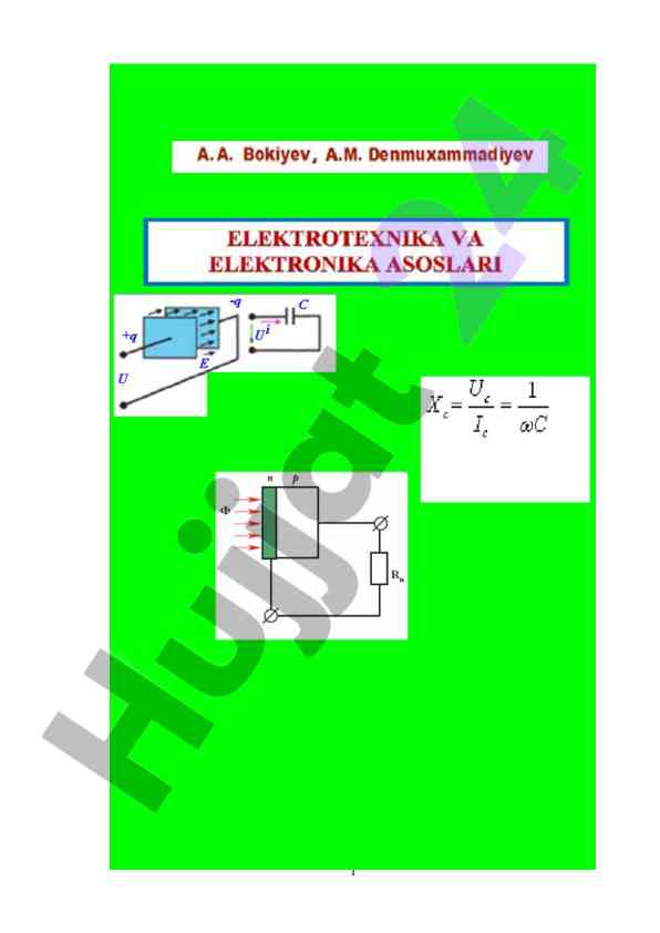 Elektrotechnika va elektronika asoslari o‘quv qo‘llanma