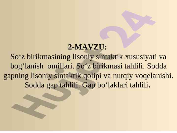 So‘z birikmasining lisoniy sintaktik xususiyatlari tahlili
