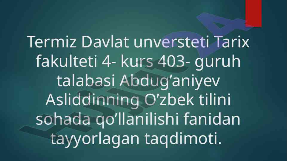Dalolatnoma haqida umumiy ma'lumot taqdimoti