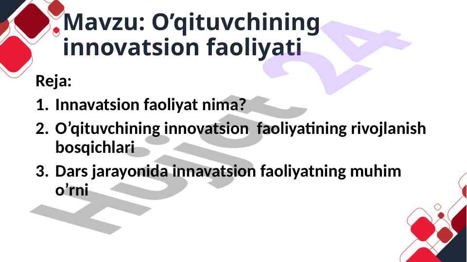 O'qituvchining innovatsion faoliyati bo'yicha yondashuvlar