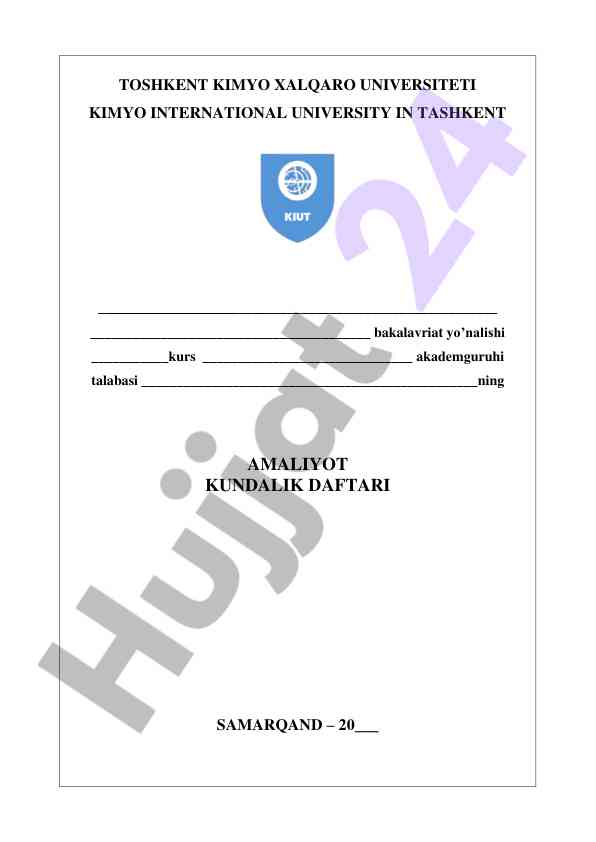Amaliyot kundalik daftari bajarilishi tashkiloti