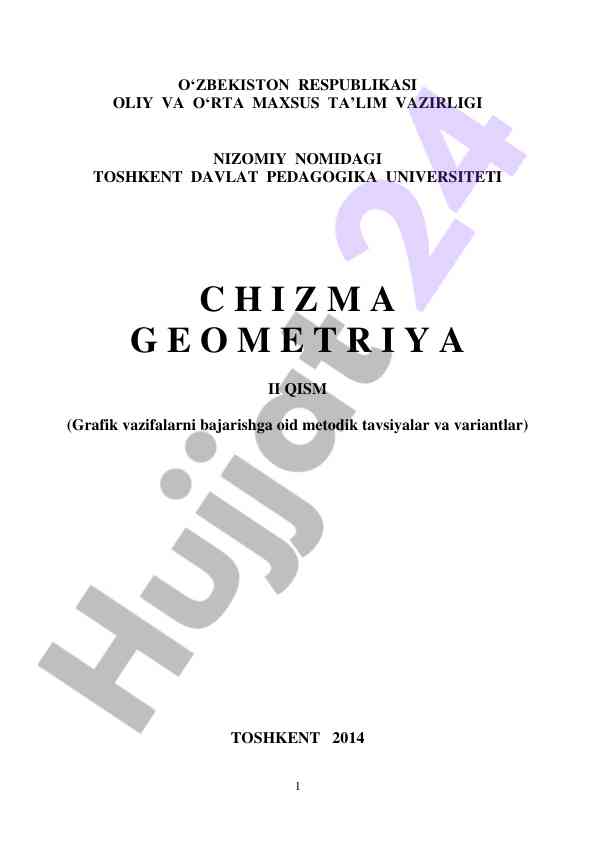 Metodik tavsiyalar va variantlar grafik vazifalar uchun