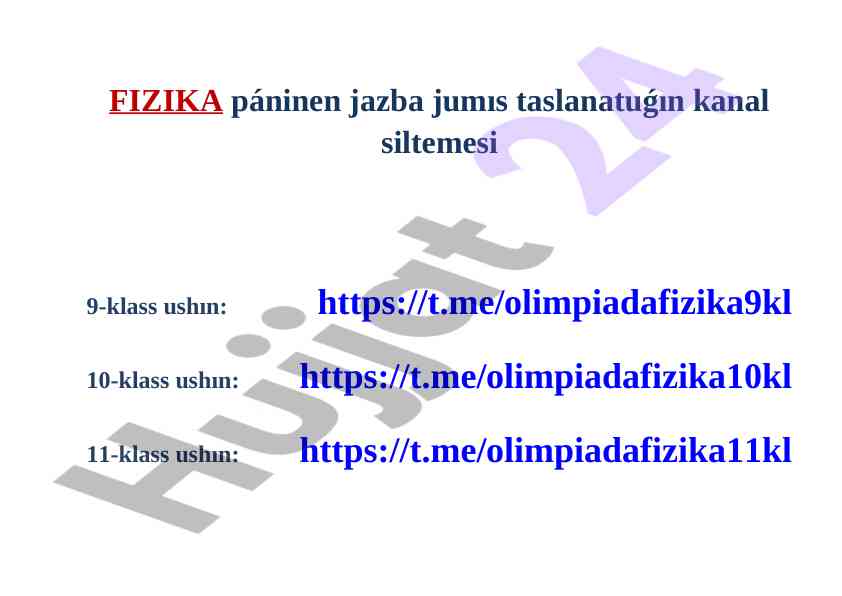 Fizika, matematika, biologiya va ximiya kanallari