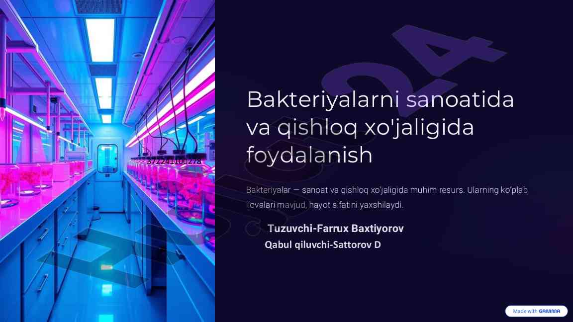 Bakteriyalarni sanoat va qishloq xo'jaligida foydalanish
