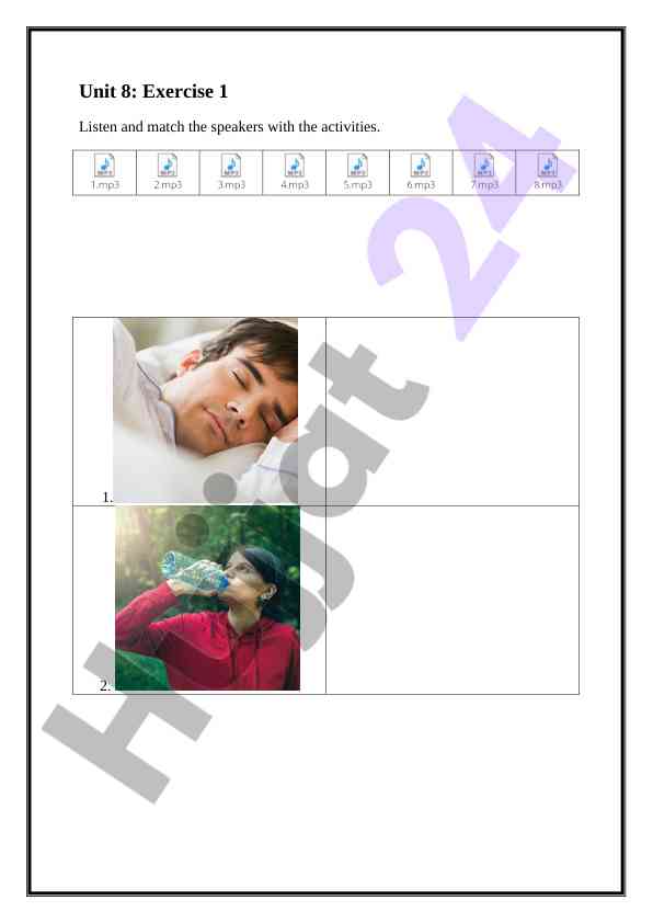 Unit 8 activities listening exercises overview