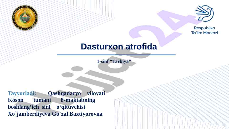 Tarbiya dasturxon atrofida ovqatlanish qoidalari