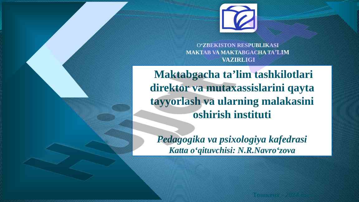 Maktabgacha ta’lim tashkilotlarida psixologik xizmatlar