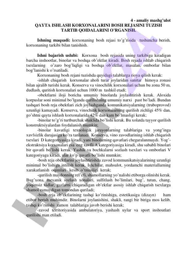 Amaliy mashg’ulot bosh rejasi tuzish taqdimoti