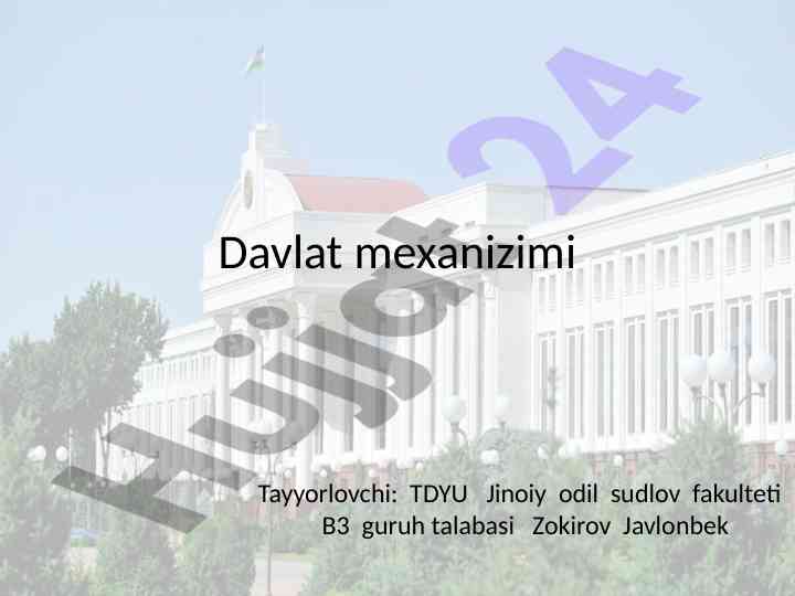 Davlat mexanizimi tushunchasi va uning muhimligi