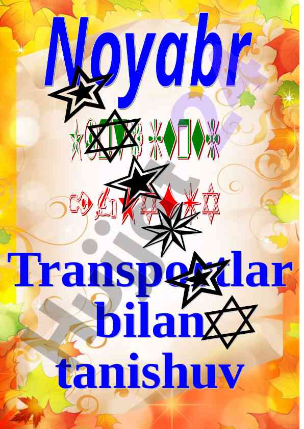 Transport ko’cha harakat qoidalari va xavfsizlik
