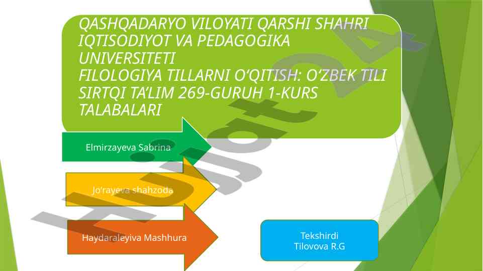 Talabalar uchun ko‘rsatmalar tayyorlash metodologiyasi