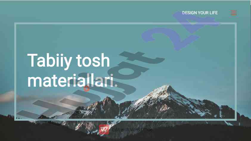 Tabiiy tosh materiallari turlari va xususiyatlari