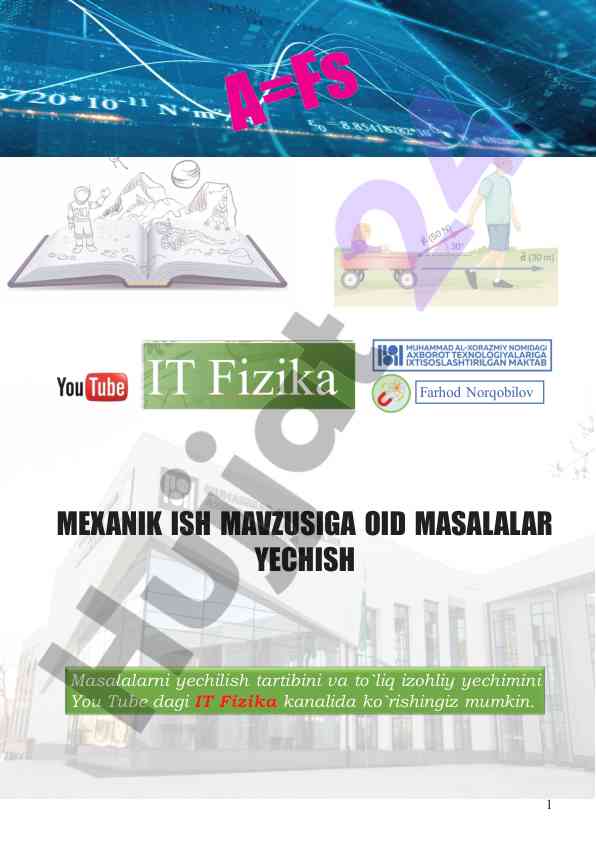 Mexanik ish mavzusiga oid masalalar yechish