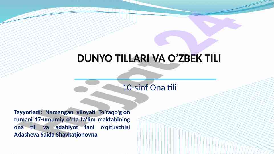 Dunyo tillari va o'zbek tili o'qib tushunish