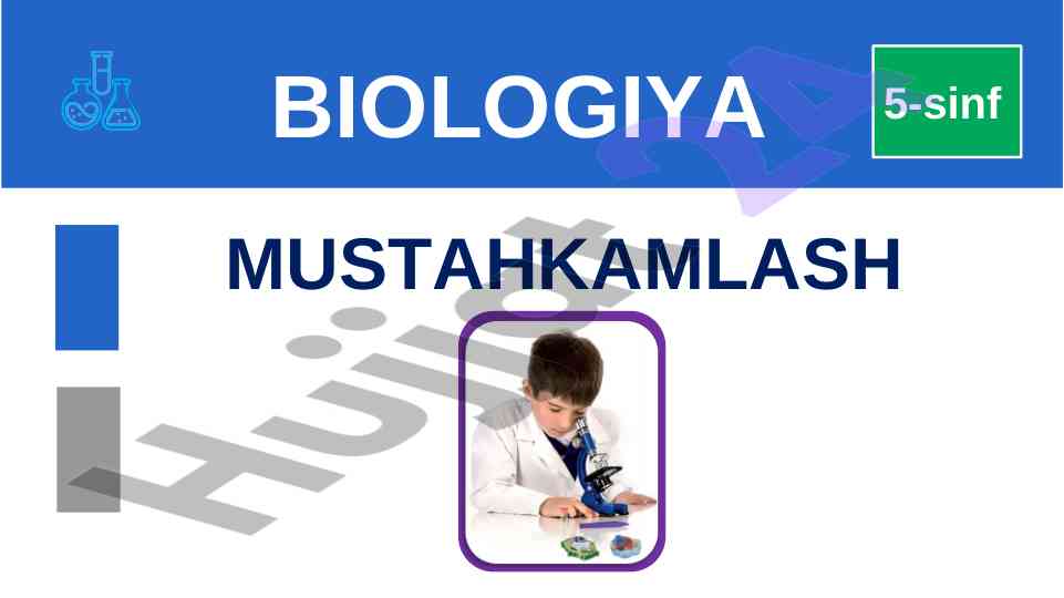 Mustahkamlash biologiya 5-sinf asosiy ma'lumotlar