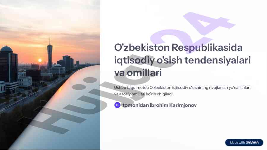 O'zbekistonda iqtisodiy o'sish tendensiyalari